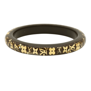 Brown Resin Monogram Inclusion Bangle