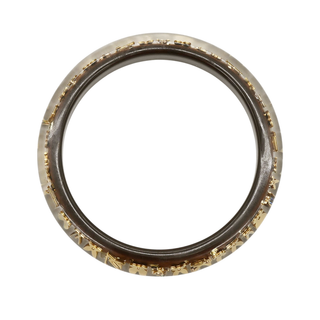 Brown Resin Monogram Inclusion Bangle
