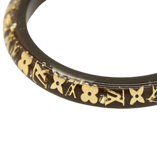 Brown Resin Monogram Inclusion Bangle