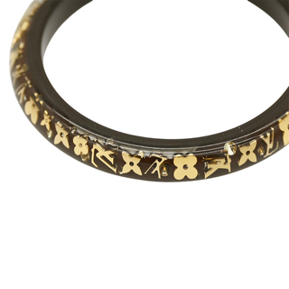 Brown Resin Monogram Inclusion Bangle