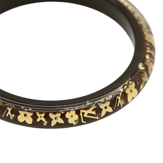 LOUIS VUITTON | Brown Resin Monogram Inclusion Bangle