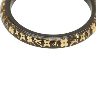 Brown Resin Monogram Inclusion Bangle