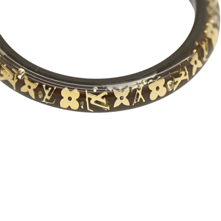 Brown Resin Monogram Inclusion Bangle