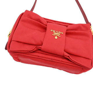 PRADA | Red Bow Tessuto Fiocco Nylon Crossbody Bag