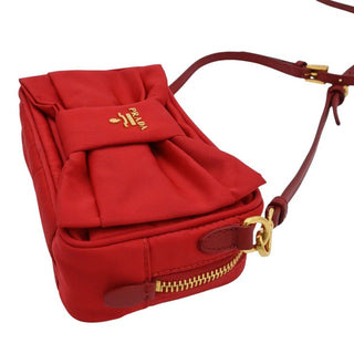 PRADA | Red Bow Tessuto Fiocco Nylon Crossbody Bag