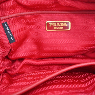 PRADA | Red Bow Tessuto Fiocco Nylon Crossbody Bag
