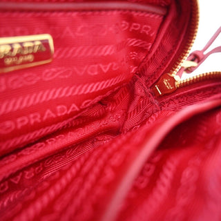 PRADA | Red Bow Tessuto Fiocco Nylon Crossbody Bag