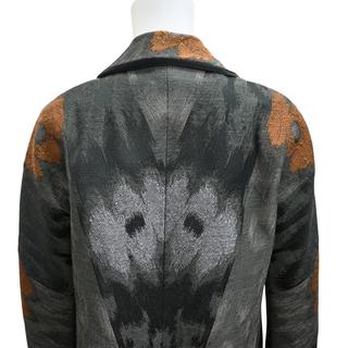 Ikat Jacquard Wool-Blend Coat