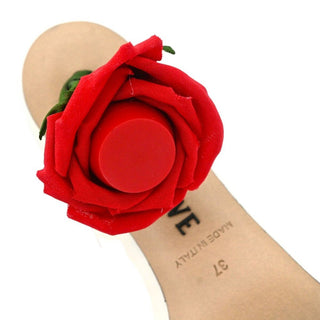 Toy Leather Rose Heel Pumps