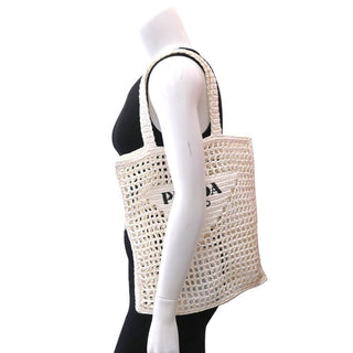 PRADA | White Crochet Tote Bag
