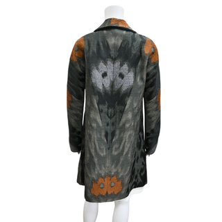 Ikat Jacquard Wool-Blend Coat