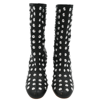 Apollo Studded Black Leather Booties