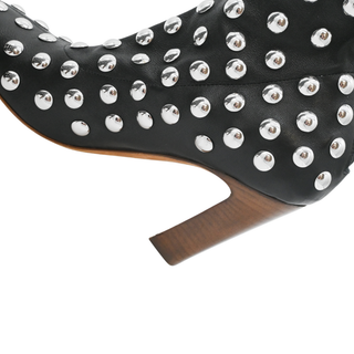 Apollo Studded Black Leather Booties