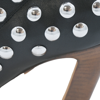 Apollo Studded Black Leather Booties