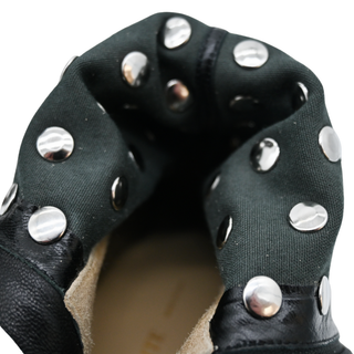 Apollo Studded Black Leather Booties