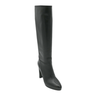 Black Leather Rockstud Boots