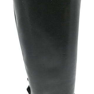 Black Leather Rockstud Boots