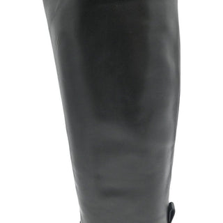 Black Leather Rockstud Boots