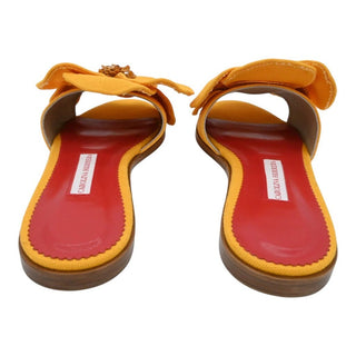CAROLINA HERRERA | Yellow Floral Canvas Slide Sandals