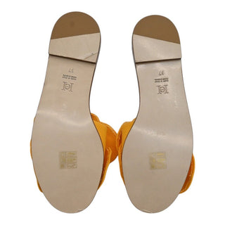CAROLINA HERRERA | Yellow Floral Canvas Slide Sandals
