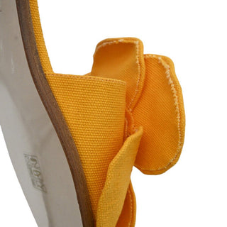CAROLINA HERRERA | Yellow Floral Canvas Slide Sandals