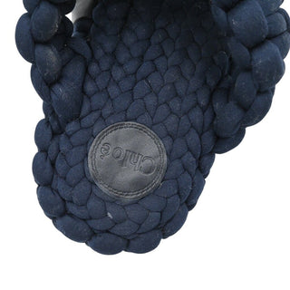 Navy Kamy Braided Slide Sandals