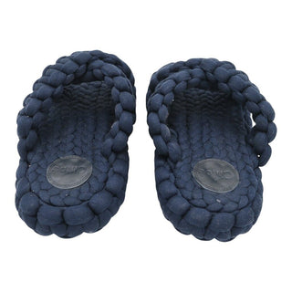 Navy Kamy Braided Slide Sandals