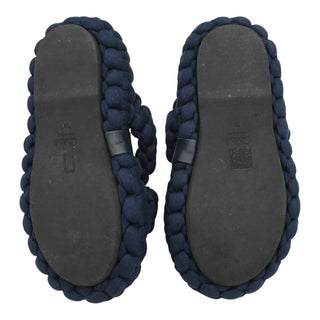 Navy Kamy Braided Slide Sandals