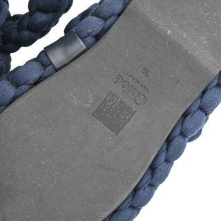 Navy Kamy Braided Slide Sandals