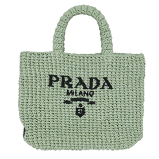 PRADA | Mint Green Small Crochet Tote Bag