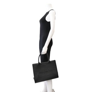 Black Leather Book Tote Bag