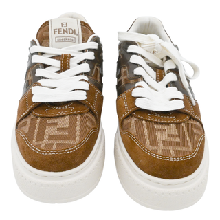 FENDI | Match Brown FF Jacquard Suede Low Top Sneakers