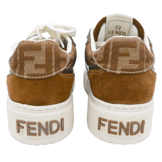 Match Brown FF Jacquard Suede Low Top Sneakers
