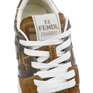 FENDI | Match Brown FF Jacquard Suede Low Top Sneakers