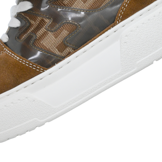 FENDI | Match Brown FF Jacquard Suede Low Top Sneakers