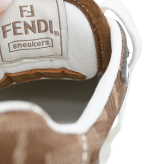 FENDI | Match Brown FF Jacquard Suede Low Top Sneakers