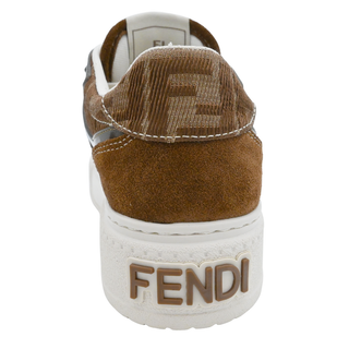 FENDI | Match Brown FF Jacquard Suede Low Top Sneakers