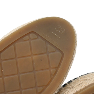 CHANEL | CC Logo White & Black Printed Canvas Espadrille Flats