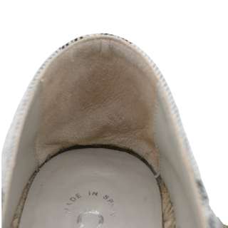 CHANEL | CC Logo White & Black Printed Canvas Espadrille Flats