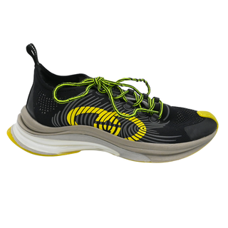 Black Yellow Run Knit Sneakers