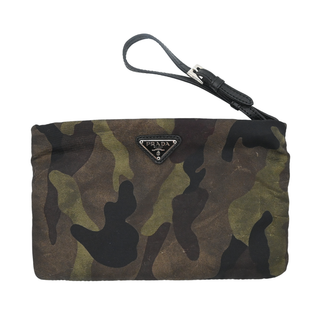 PRADA | Camouflage Tessuto Nylon Zip Wristlet Pouch