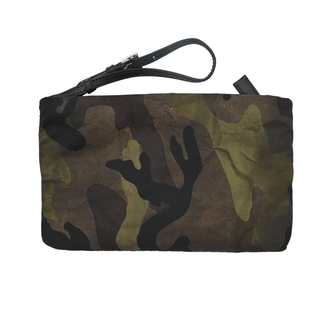 PRADA | Camouflage Tessuto Nylon Zip Wristlet Pouch