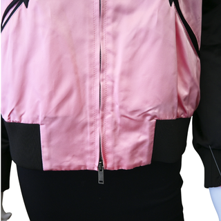 Tropical Silk-Satin Bomber Jacket
