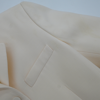 Floral Applique Ivory Wool-Blend Blazer