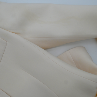 Floral Applique Ivory Wool-Blend Blazer