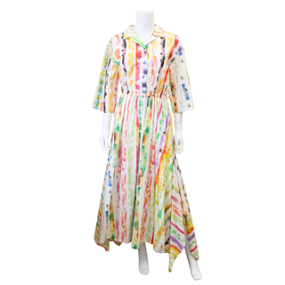 Watercolor Cotton Shirt Dress