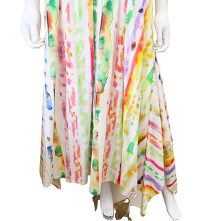 Watercolor Cotton Shirt Dress