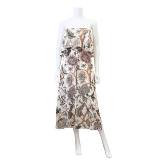 Karmic Flounce Silk Midi Dress