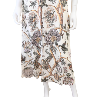 Karmic Flounce Silk Midi Dress