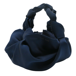 Ascot Navy Satin Top Handle Bag